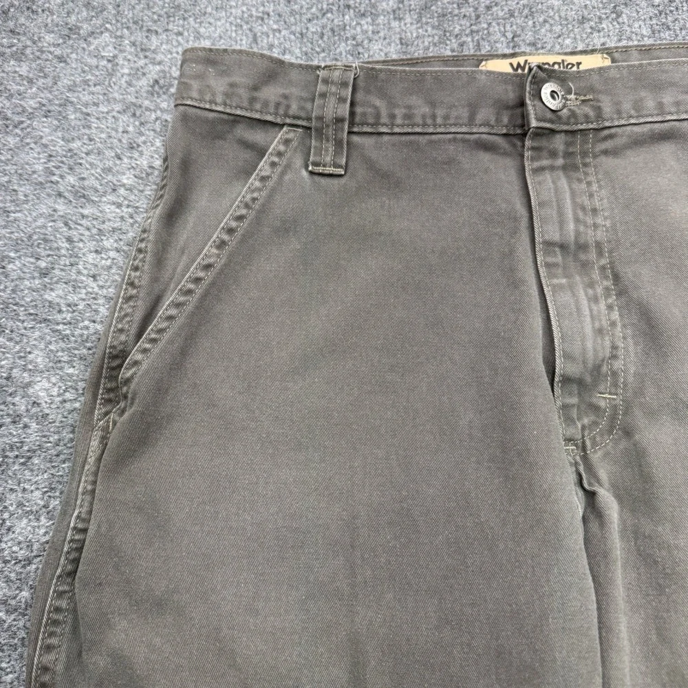 Wrangler Authentics Cargo Pants Mens 32x32 Gray 29.5 Inseam Cotton Workwear